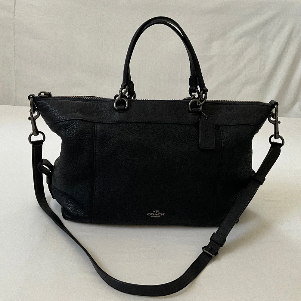 COACH Lennox 2Way Leather Tote Satchel Blue